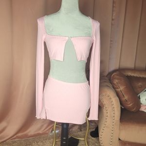 Pink 2 Piece Skirt Set